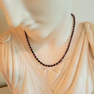 *NEW* NIASSA RUBY TENNIS NECKLACE WITH STERLING SILVER 18"